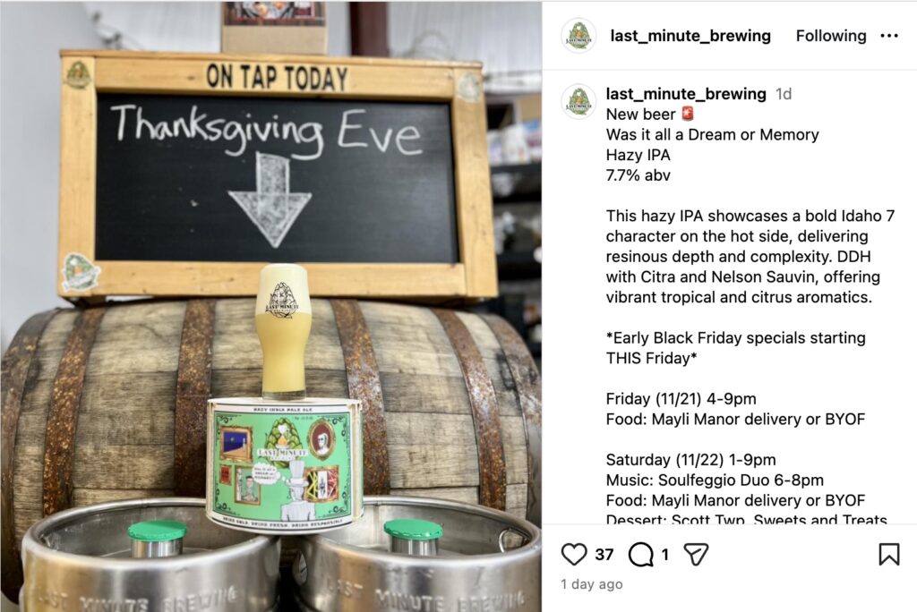 In an Instagram post, Last Minute Brewing has announced its latest beer; Was It All A Dream Or Memory