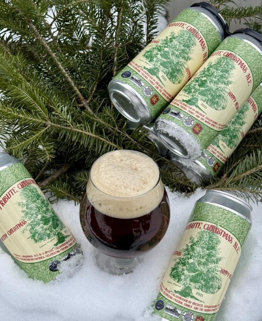 Tribute Christmas Ale is a new limited-release beer from Breaker Brewing, Back Mountain Brewery, Five Mountain Brewing Company, and Susquehanna Brewing Company.
