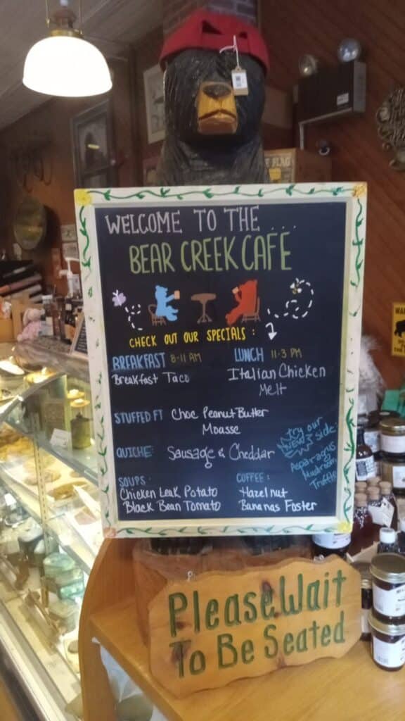 The Bear Creek Cafe was known for its unique and delicious menu offerings and specials.