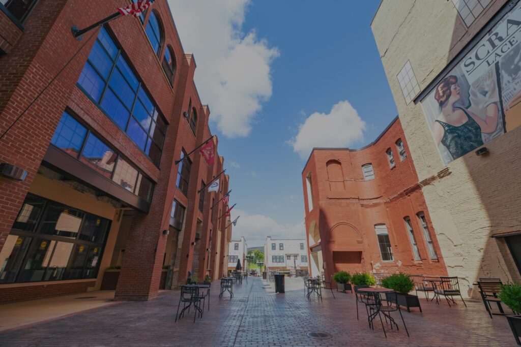 Lace Village (Scranton, PA) is built from the bones of the once-abandoned Scranton Lace Company factory.