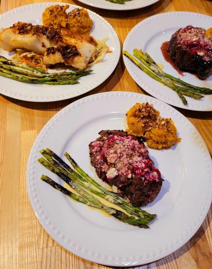 Filet Mignon with Rasberry and Bleu Cheese Sauce, a dish offered at Shanty Secrets (Danville, PA).