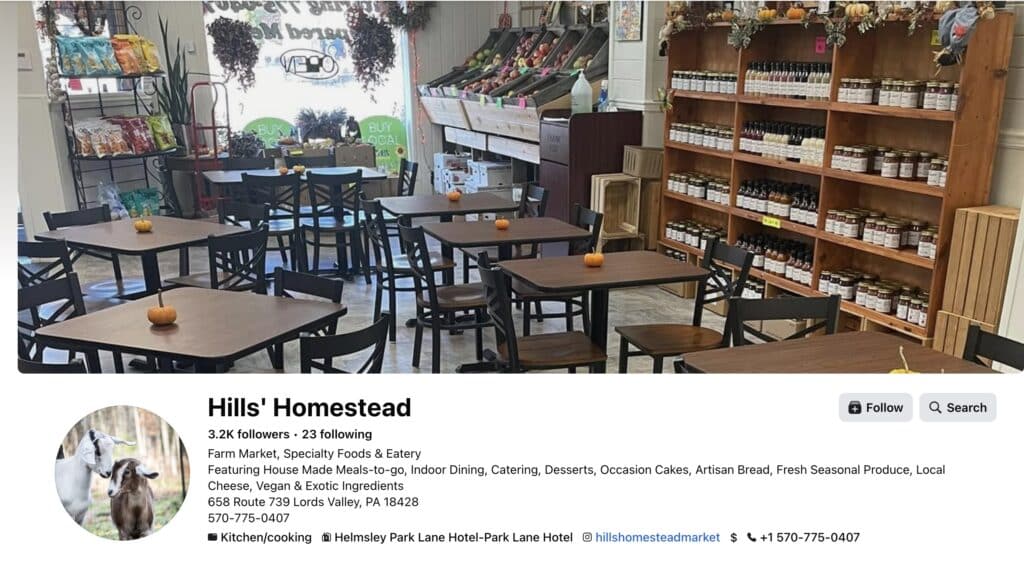 Hills' Homestead (Lords Valley, PA) is a unique culinary spot in the Pike County landscape.