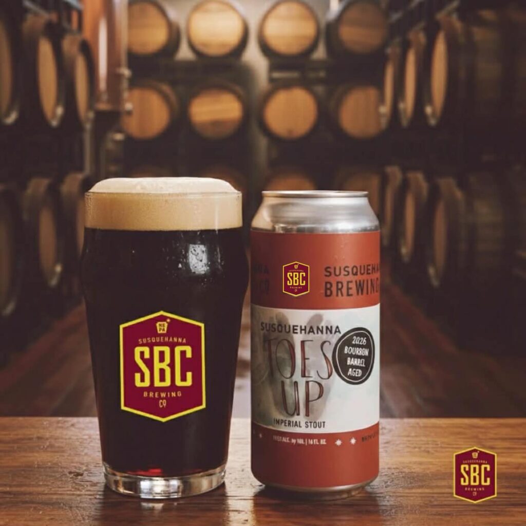 Susquehanna Brewing Company (Pittston, PA) has announced the upcoming release of its Barrel-Aged Toes Up Imperial Stout.