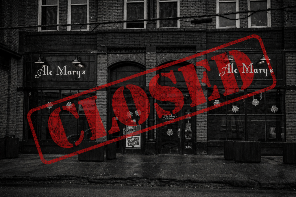 Ale Mary's (Scranton, PA) announced that its out of business.