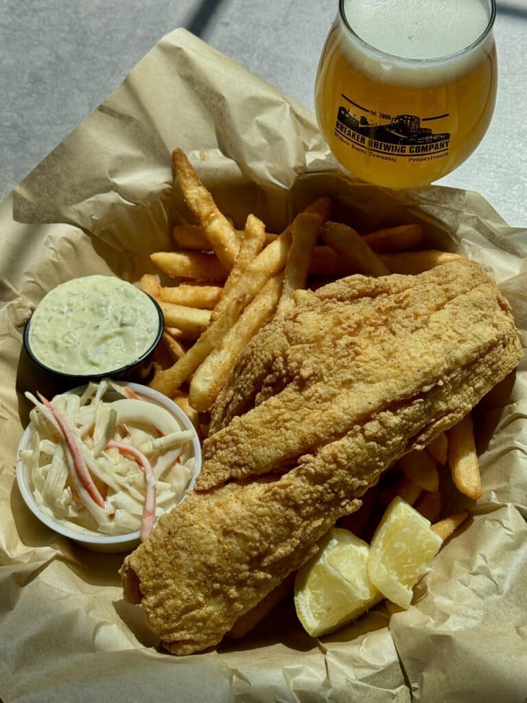 Baja Fish Tacos served at Breaker Brewing Outpost (Archbald, PA).