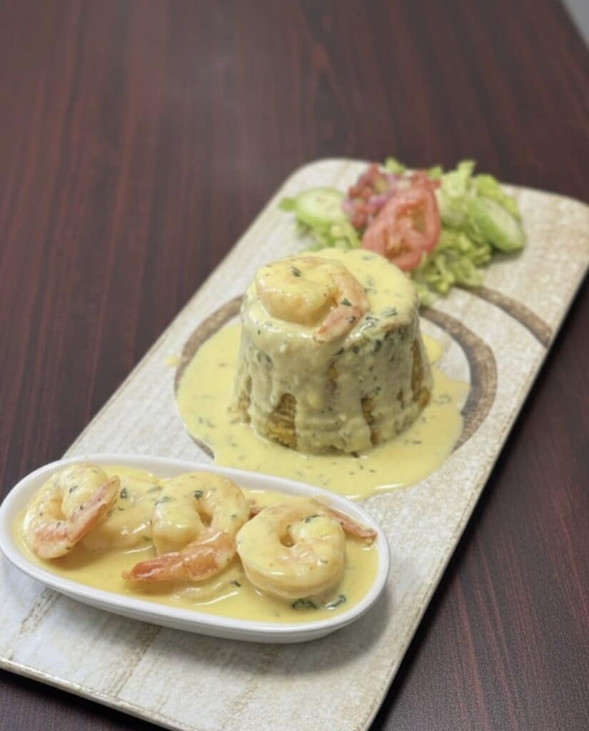 Shrimp Mofongo is one of the many Caribbean themed menu items served at Isla Paraiso